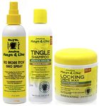 Jamacican Mango & Lime No More Itch Grow Spray 8oz with Tingle Shampoo 8oz & Locking Creme Wax 6oz