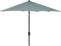 Hanover Montclair 9' Market Outdoor Umbrella in Ocean Blue, All-Weather UV and Rust Resistant Patio Table Umbrella for Small to Medium Outdoor Dining Sets with Crank Lever and Tilting Pivot