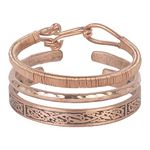 Set Of 3 Copper Bracelet Unisex Jewelry Adjustable Handcrafted Bangle Copper Bracelets For Women And Men Ideal Gift For Him & Her