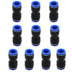 Sydien 10 pcs Plastic Push to Connect Fittings Tube Straight Connect 12 mm to 12 mm Pneumatic Quick Connector