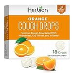 Herbion Naturals Cough Drops with Orange Flavor -18 Ct -Relieves Cough, Soothes Sore Throat & Dry Mouth, For Adults, Children 6 and above