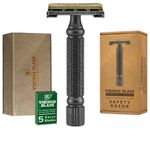 VIKINGS BLADE The Chieftain '5 BC' Double Edge Safety Razor, Ancient Dust & Vintage Bronze (Brass, Neutrally Aggressive)