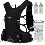 IX INOXTO Hydration Pack Backpack, Lightweight Water Backpack with 2L Hydration Bladder Daypack for Men Women,Running Hydration Vest for Trail Running Hiking Cycling Race Climbing (All Black)