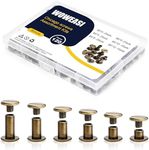 120sets Chicago Screws Kit, 6 Sizes Screw Rivets Bronze Chicago Binding Screws for DIY Repair Leather Craft Belt Bag Shoes Purse Bookbinding (M5*4,5,6,8,10,12) (Bronze)