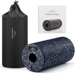 Everest Fitness Hard Foam Roller - 30cm Medium Hard Muscle Massage Rollers with Bag and Exercise Book - for Muscles & Back Pain - Black/Blue