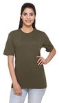 SHAUN 404 Women T-shirt(404WTSN1_A38_Dark Green_Small_pack of 1)