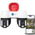 Maizic Smarthome 2in1 2K FHD Siren WiFi Wireless Outdoor Camera with Dual Lens | 360 Degree View | Alarm | Motion Detection | Color Night Vision | IP66 Weatherproof | Two Way Audio