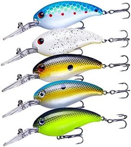 HENGJIA Crankbait Bass Fishing Lures with Nice Packing, Shallow Deep Diving Crankbaits Swimbaits Wobble, for Trout Bass Pike Walleye Crappie Freshwater Saltwater