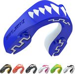 SAFEJAWZ Mouth Guard, Dual Layer Gum Shield for Juniors with Case, Easy Fit Remouldable Kids Gumshield for Rugby, Boxing, MMA, Hockey & All Contact Sports (Child <11 Years, Blue Shark)