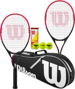 Wilson Federer Tennis Racket Set – Adult Racquets with Covers