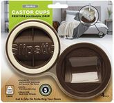 Slipstick CB845 Bed Roller / Furniture Wheel Gripper Castor Cups (Set of 4) 84 mm Round Caster Cup Floor Protectors, Brown