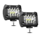 4 inch LED Pod Lights 60W 12800lm LED Fog Driving Off Road Lights Bar with Spot Flood Combo LED Cube Work Lights for Truck Boat ATV UTV, 2 Pcs