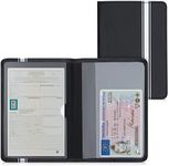 kwmobile Registration and Insurance Holder - Car Document Holder for Vehicle Documents and Cards - PU Leather with Design - White/Black