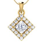 DISHIS 18KT Yellow Gold and Simulated Diamond Pendant for Women