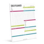 Bliss Collections Daily Planner with 50 Undated 8.5 x 11 Tear-Off Sheets, Vibrant Calendar, Organizer, Scheduler, Productivity Tracker, Meal Prep, Organize Tasks, Goals, Notes, Ideas, To Do Lists