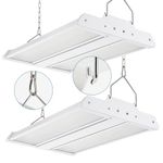 Xbuyee 2-Pack High Bay LED Shop Light 1.35FT 150W 21000 Lumens 5000K Daylight 100-277V, Commercial Mini Linear High Bay Lights for Warehouse Workshop Supermarket Stadium, ETL