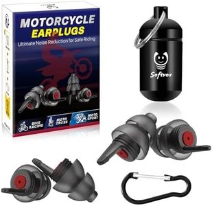 Softvox Motorcycle Ear Plugs 2 Pairs, Wind Noise Reduction & Prevent Hearing Damage, Soft Comfortable Reusable Earplugs for Motorsports, Touring, Racing, Riding, Shooting, 2 Sizes Fit All Ear Canal