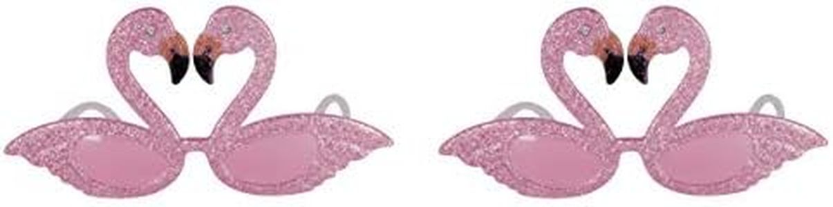 Beistle Glittered Flamingo Fancy-Frames 2 Piece, One size fits most, Pink/Black