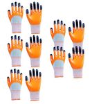 7Shield Multipurpose Nylon Anti Cut PU Nitrile Coating Work Safety Gloves, Hand & Fingers, Gardening, Mechanical, Construction, Agriculture & Automotive – Durable & Comfortable (5 Pairs Orange)