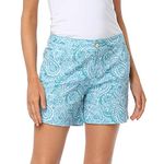 HDE Chino Shorts for Women 5" Inseam High Waisted Casual Stretch Summer Shorts - blue - S