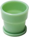 ideaco Glass Flower Pot, No. 3, Diameter 4.5 inches (11.5 cm), Jade Milk Glass Planter Pot 3