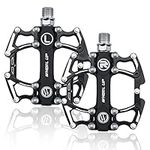 DIQC Mountain Bike Pedals Aluminum Alloy Bicycle Flat Pedals Non-Slip 9/16 Inch for Road Bikes, BMX MTB Bike Accessories with Metal Texture Cycling Sealed Bearing Pedals