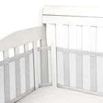 Luchild Cot Bumper - Baby Boys Girls Nursery Breathable Crib Bed Liner Bumper Set - Airflow Safe 3D Mesh Crib Liner (Grey)