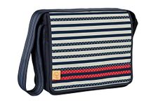 LÄSSIG Baby Changing Bag Stylish Shoulder Bag with Changing Accessories/Casual Messenger Bag Striped Zigzag