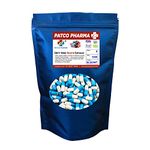 Patco Pharma- Size 0 Blue/White Empty Gelatin Pill Capsule - Gluten Free Halal Certified for DIY Powder Filling (Pack of 1000)