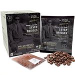 Mr. Espresso Organic Coffee, Medium Dark Roast, No Machine Needed, Individual Coffee Packs, Freshly Ground in Small Batches, Ethically Sourced, Fair Trade, Seven Bridges Blend, 8 Servings