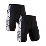 WMX Unisex Compression Sports Shorts Half Tights Combo Pack (L, CAMO Grey(Pack of 2))