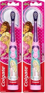 Colgate Kids Barbie Battery Powered Sonic Toothbrush for Children 3+ Years, 2 Pack, Extra Soft Bristles