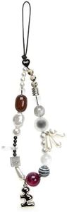 Tagi. Imagine Alphabet Phone Charm, Detachable Hands-Free Phone Wrist Strap, Chain Wristlet for Women (Galaxy Pearl)