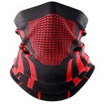 WTACTFUL Winter Neck Gaiter Neck Warmer Women Half Face Ski Mask Cover Shield for Cold Weather Windproof Tube Bandana Balaclava for Running Skiing Hunting Snowboarding Cycling Motorcycle Riding Red