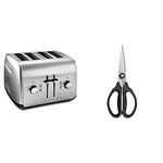 KitchenAid 4-Slice Toaster with Manual High-Lift Lever (KMT4115SX) + OXO Good Grips Kitchen Shears