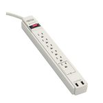 Tripp Lite TLP606USB Surge Protector Strip 120V USB 6 Outlet 6-Feet 990 Joule Cord