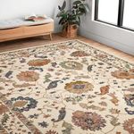 Sara Carpets Traditional Woollen Extra Blossom Look Carpet for Living Room, Bedroom and for Hall Size 3 x 5 feet (90X150 Cm) Color Baby Powder 1