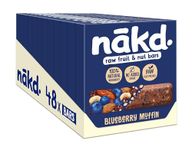 Nakd Blueberry Muffin Natural Fruit & Nut Bars - Vegan - Healthy Snack - Gluten Free - 35g x 48 bars