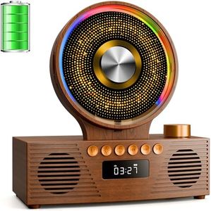 Retro Portable CD Player for Home Decor, CD Player with Speakers, Bluetooth/Battery/Remote, Desktop Vintage CD Players for Kids to Seniors, Combo with Radio/USB Driver/Stereo Sound/AUX/Timer