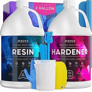 Epoxy Resin Mold Kit (2 Gallon) and Resin Art Supplies - 1:1 Easy Mix Crystal Clear Epoxy Resin Kit for Beginners by Pixiss - Resin Starter Kit for Casting Resin Art and Epoxy Resin Molds