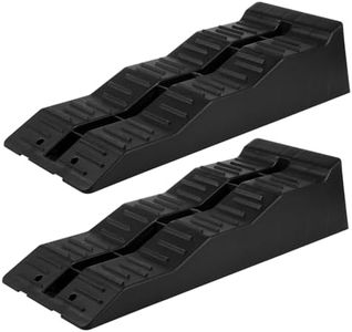 Kichvoe 5 Ton Rv Wheel Chocks and Leveling Blocks 2pcs, Heavy-duty Caravan Ramps Multi-level Support, Crush Resistant Plastic Levellers for Camping and Workshop Use