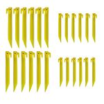 24Pcs Tent Pegs Plastic Spike Hook Awning Camping Caravan Visual Marker,12x 6inch + 12x 9inch