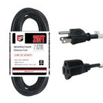 EP 25 Ft Outdoor Extension Cord - 16/3 SJTW Black Electrical Cable with 3 Prong Grounded Plug