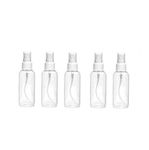 LIOMES Refillable Plastic Spray Empty Bottle for Home Office Car Travel Cleaning, Fine Mist 100ml (Transparent) - Set of 5,spray bottles empty