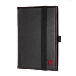 TORRO Genuine Leather Hardback Notebook Cover with 1X Refill Pad (A4 Black)