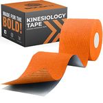 Boldfit Kinesiology Tape for Physiotherapy Kinesio Tape for Sports Injury Pain Relief Muscle Tape for Shoulder, Wings, Arms, Ankle Athletic Tape for All Body Exercise Pain Support - 2 Inch Orange