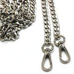 Model Worker DIY Iron Flat Chain Strap Handbag Chains Purse Chain Straps Shoulder Cross Body Replacement Straps with Metal Buckles (63", Silver)