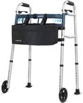 Agrish Narrow Walkers with Storage Bag - Width Height Adjustable Walker, Lightweight Folding Walkers, Walkers for Seniors Handicapped & Disabled, Up to 350 lbs