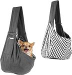 AOTWAN Puppy Sling Dog Sling Puppy Carrier for Small Dog Carrier with 2 Pocket Dog Slings for Small Dogs Pet Sling Carrier for Walking Subway Travel(Dark Gray)