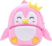 Delicado Toddler Preschool Kids Backpack for School/Nursery/Picnic/Travelling Bag for Baby Girl Boy Age 1-6 Years (Pink Penguin)